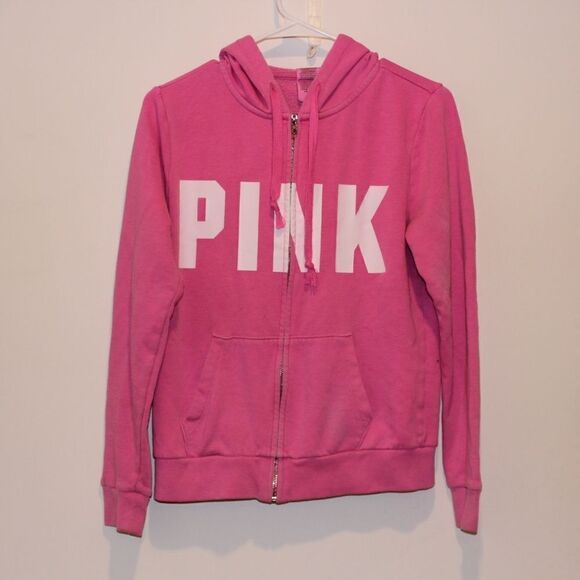 PINK by Victoria Secret Pink Full Zip Hoodie fleece  women Small - Picture 2 of 6